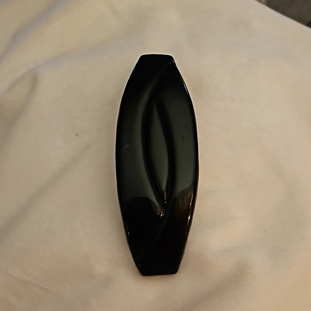 Vintage Black Lucite Made in Hong Kong Art Deco Barrette
